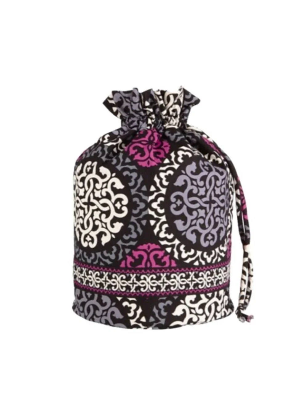 Vera Bradley Drawstring Ditty Bag Canterberry Magenta Cosmetic Bag